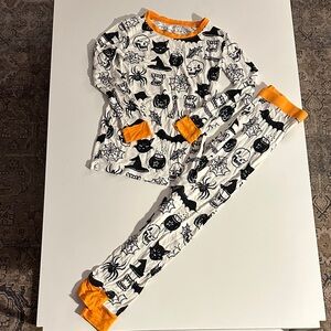 Little Sleepies Halloween Themed Kids Pajamas - Black and Orange